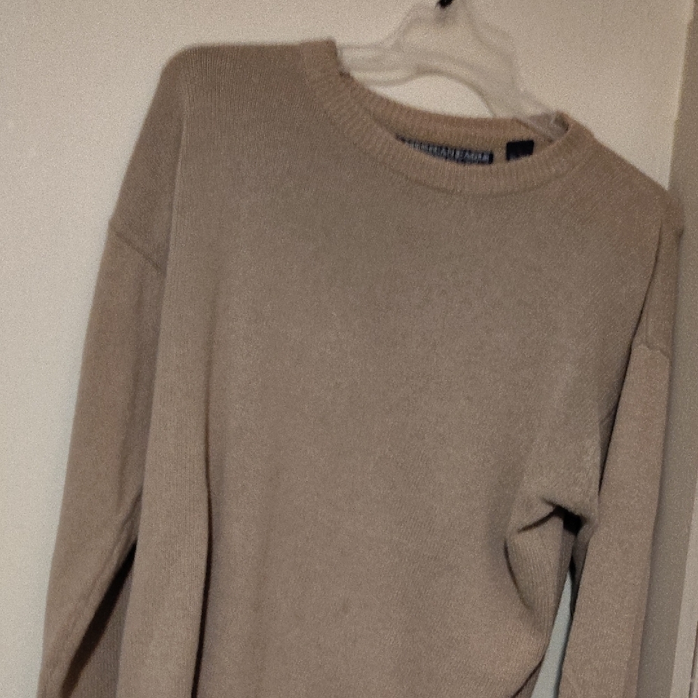 American Eagle Outfitters Tan Crewneck Sweater Soft Knit Casual